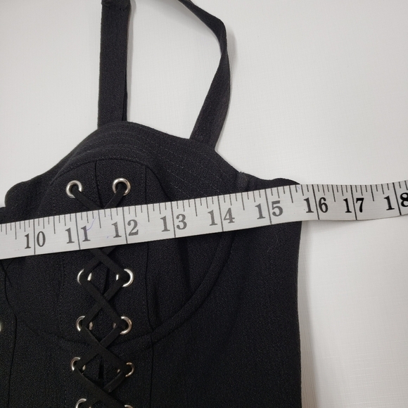 Bebe X Naven Black Bustier Lace up  Bodycon Dress Size 8 - Picture 10 of 15